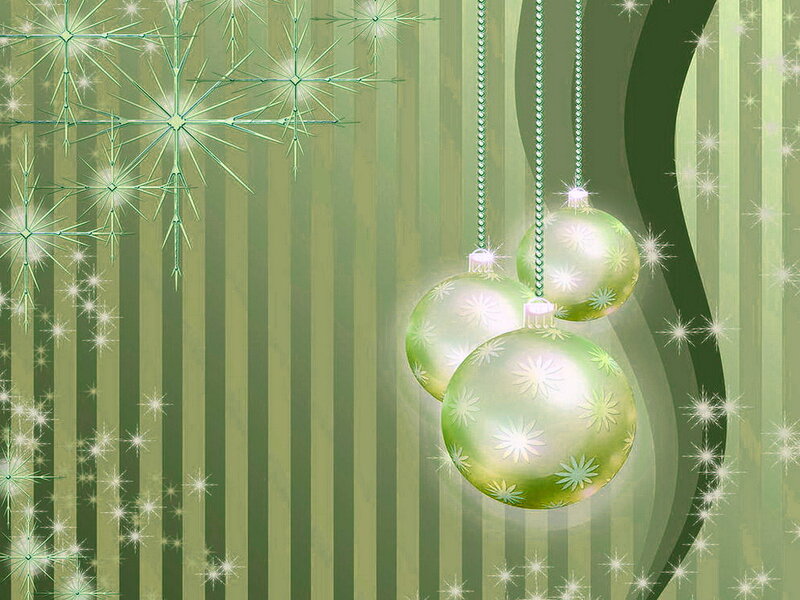 Green Ornaments Hanging — Festive