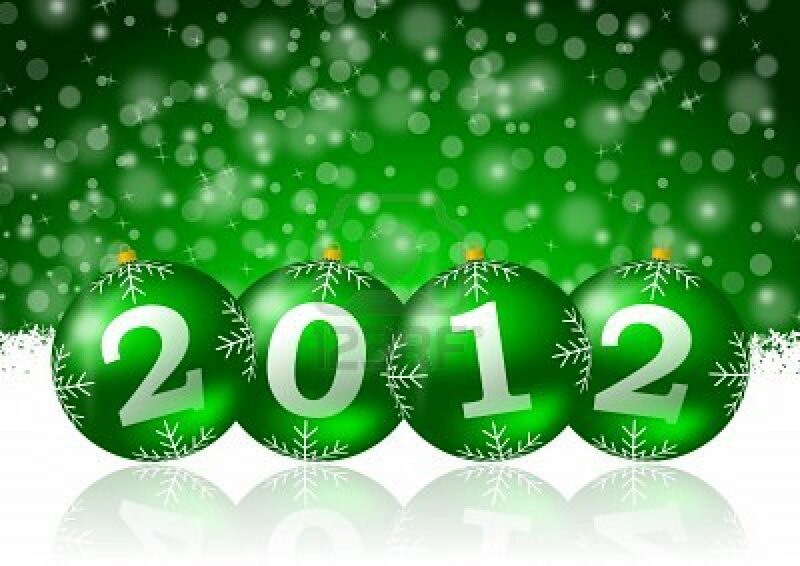 Green Ornaments with Numbers