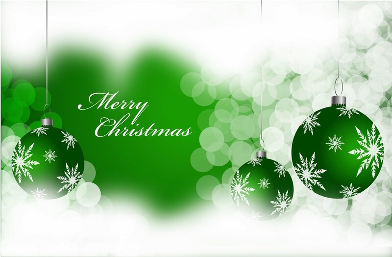 Green Ornaments with Snowflakes