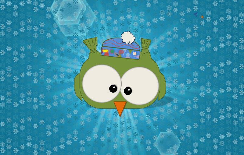 Green Owl Wearing Hat