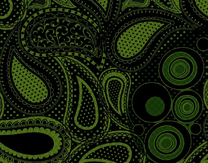 Green Paisley Pattern — Black
