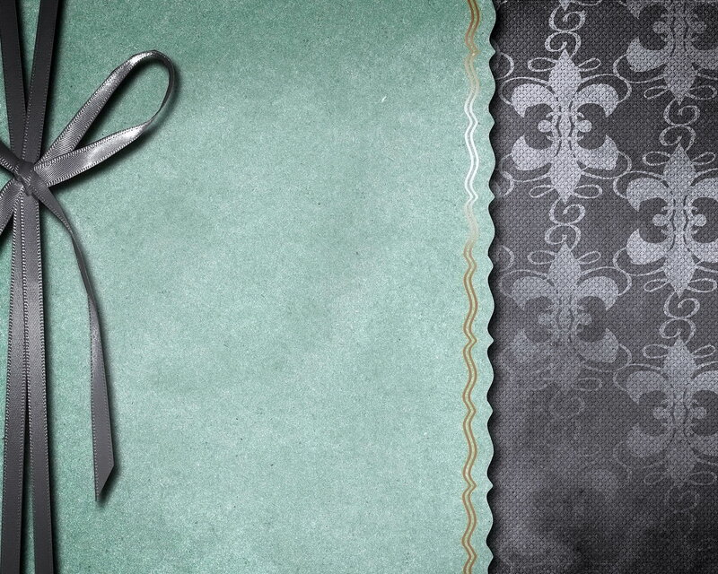 Green Paper with Ribbon