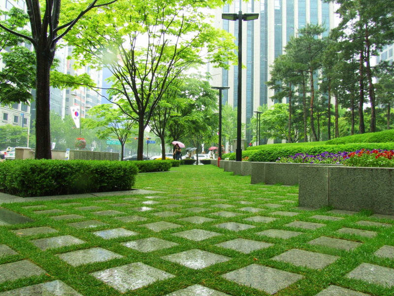 Green park in Seoul city