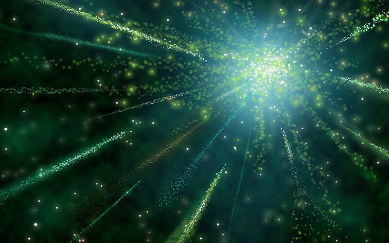green particle explosion