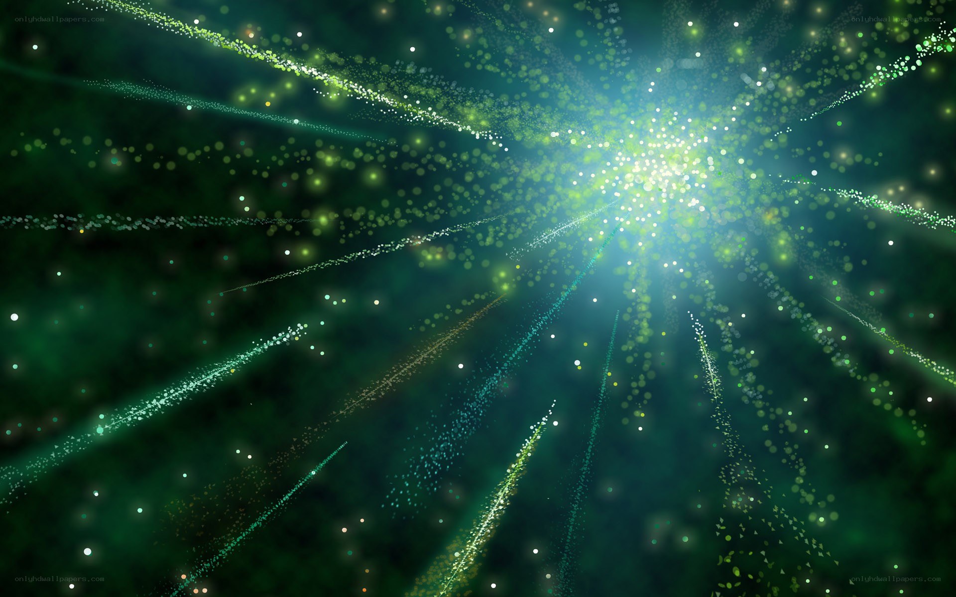 green particle explosion