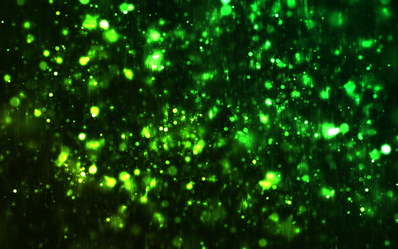 green particle glow animation