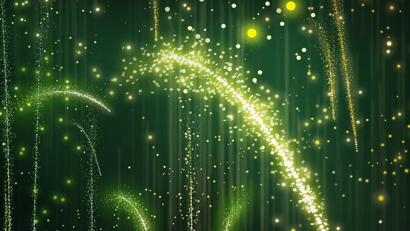 green particle light trails