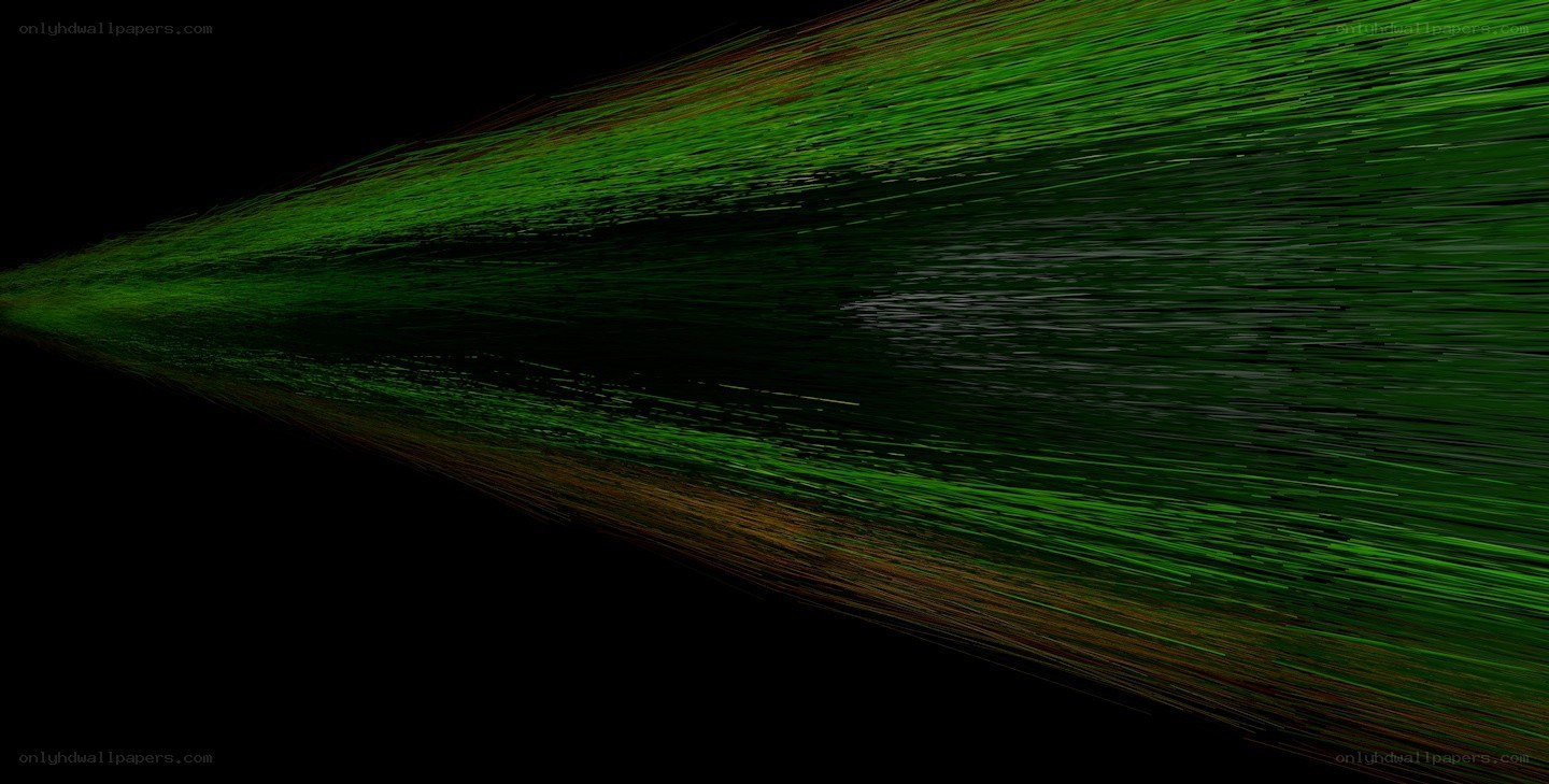 green particle stream visualization