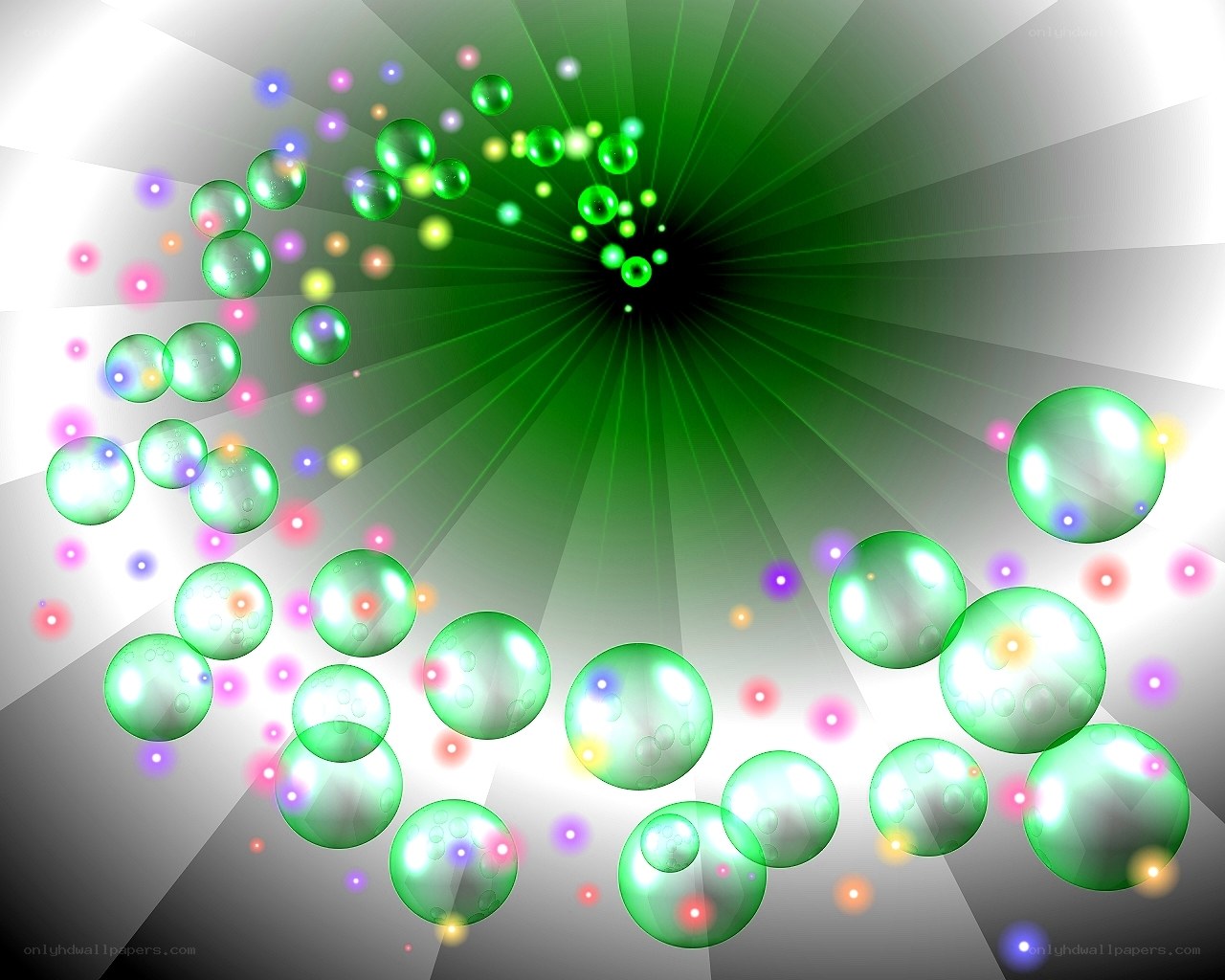 Green particles in a tunnel