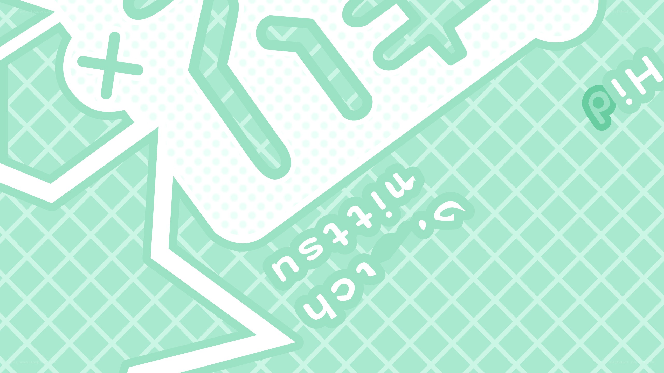 green pattern with text