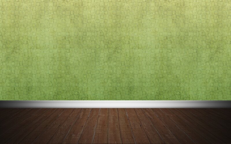 green patterned wall interior