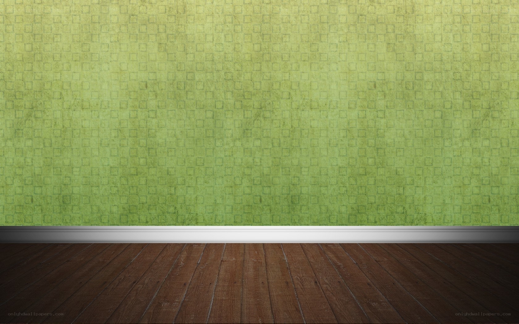 green patterned wall interior