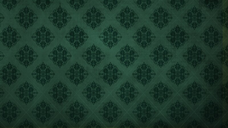 Green Patterned Wallpaper — Dark, Illustration, Pattern, Black