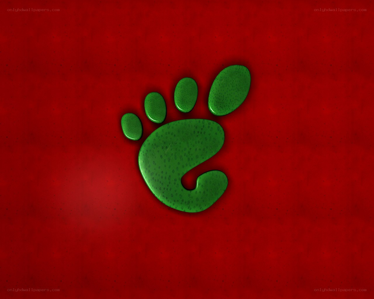 green paw print on red
