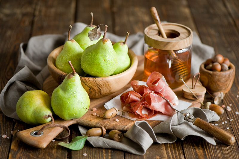 Green Pears and Prosciutto — Brown