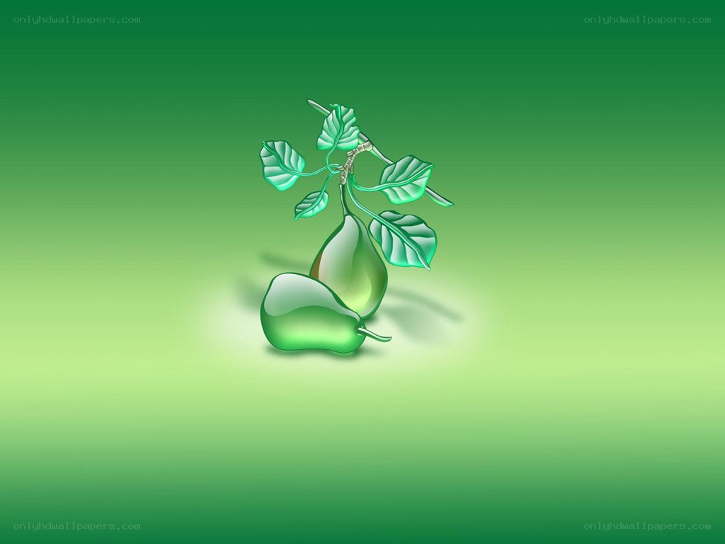 green pears on a branch