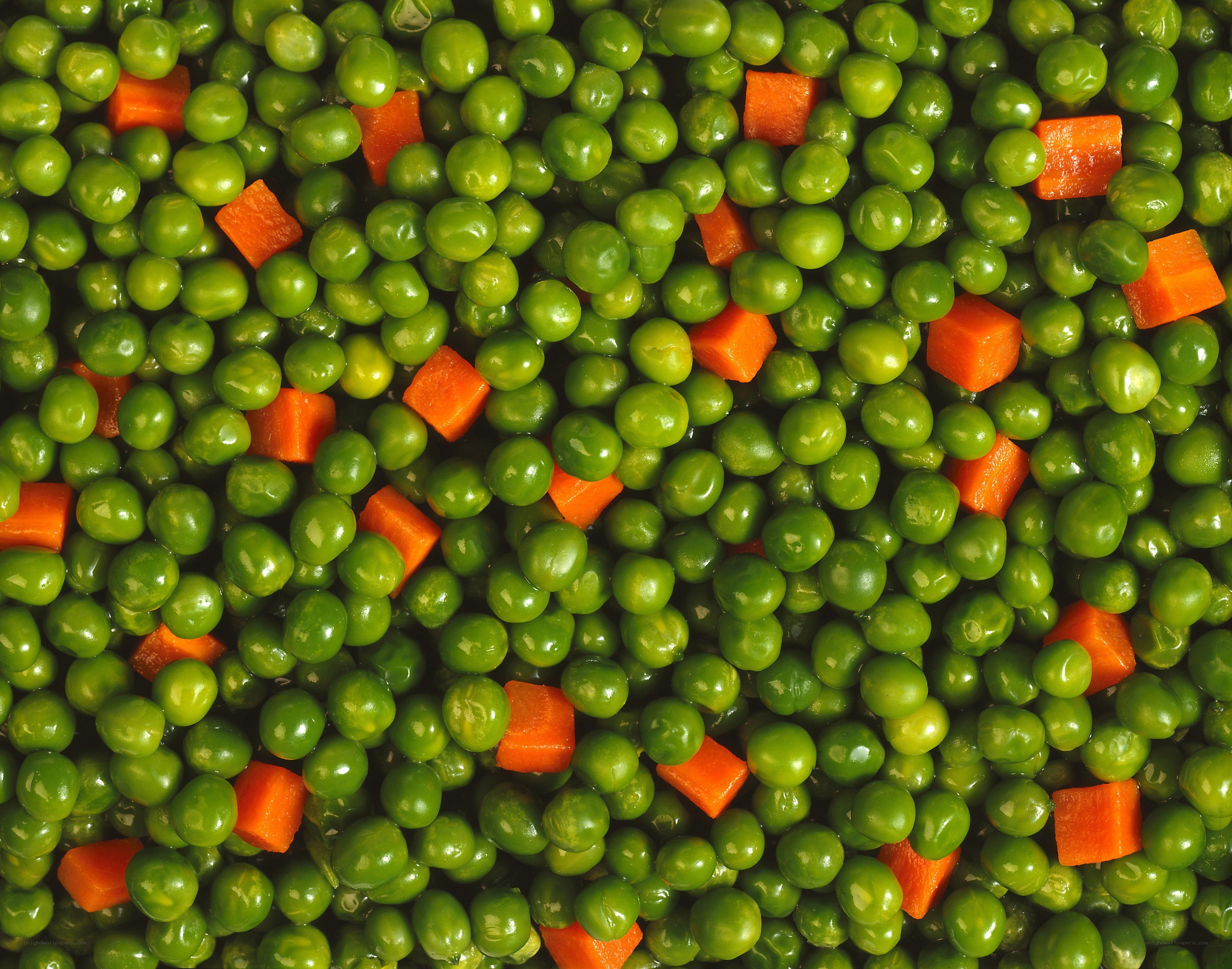 green peas and carrots