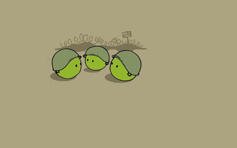 Green Peas in Helmets