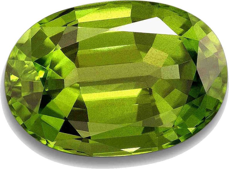 green peridot gemstone