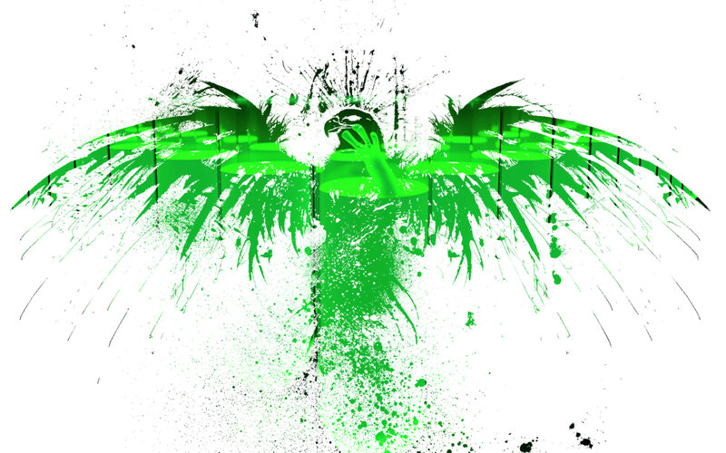 green phoenix splatter art