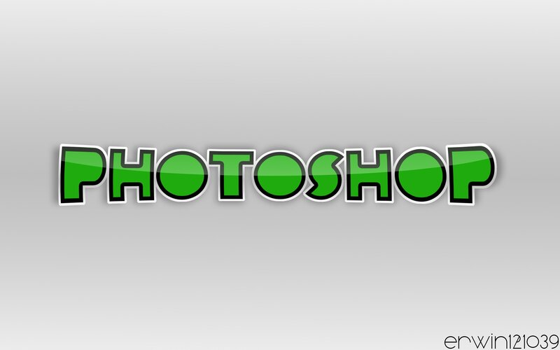 green photoshop text logo