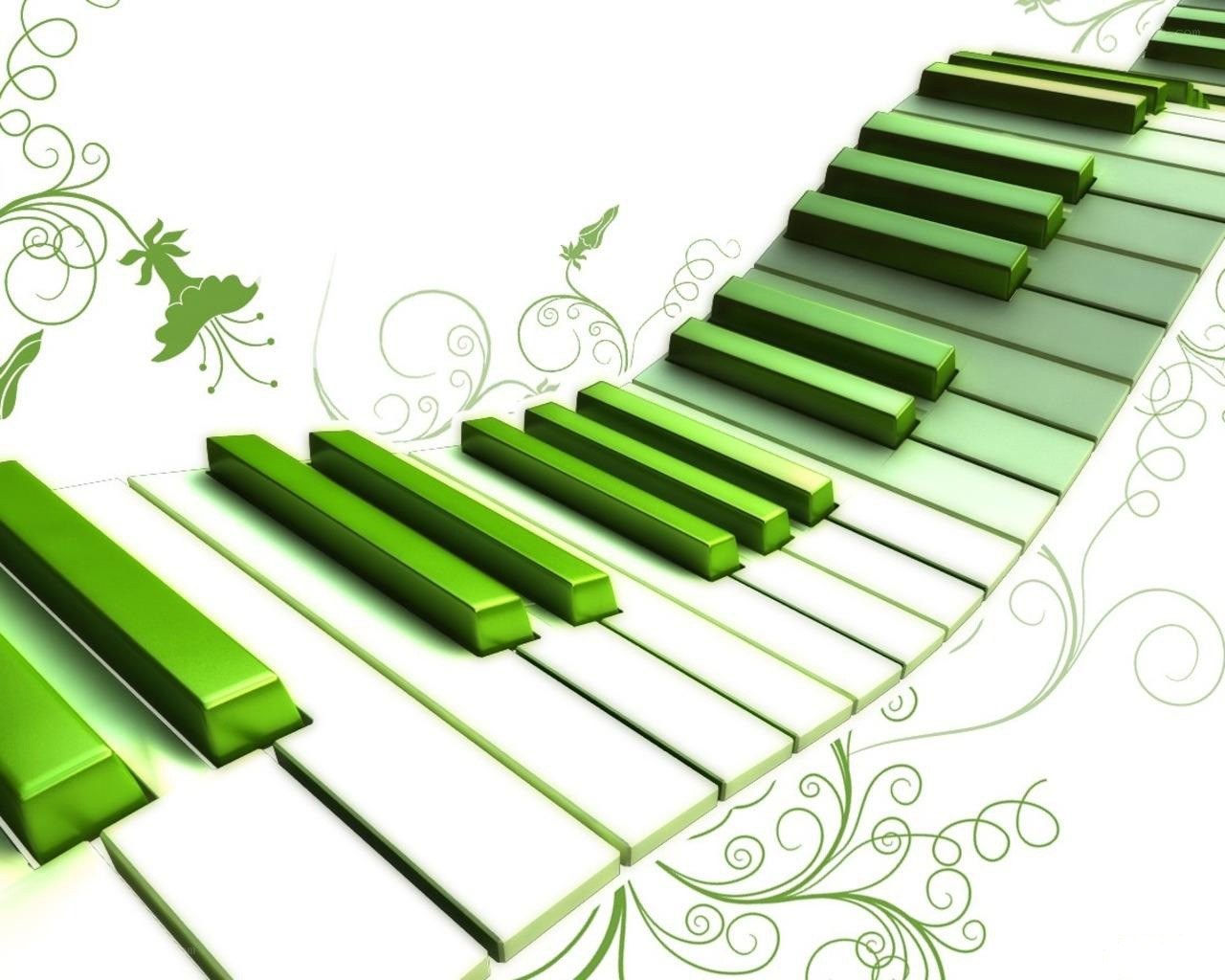 green piano keys design
