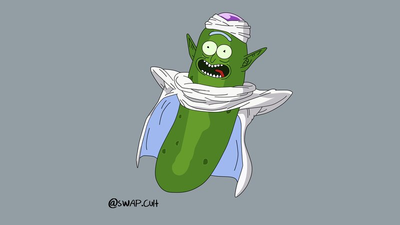 Green Pickle Character — Dramatic