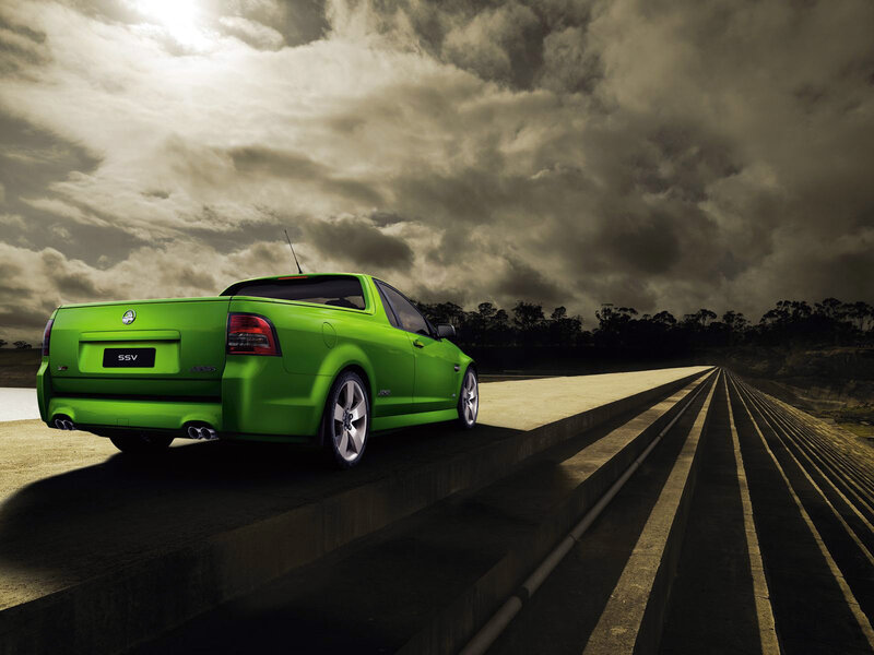 Green Pickup Truck — Dramatic, Afternoon