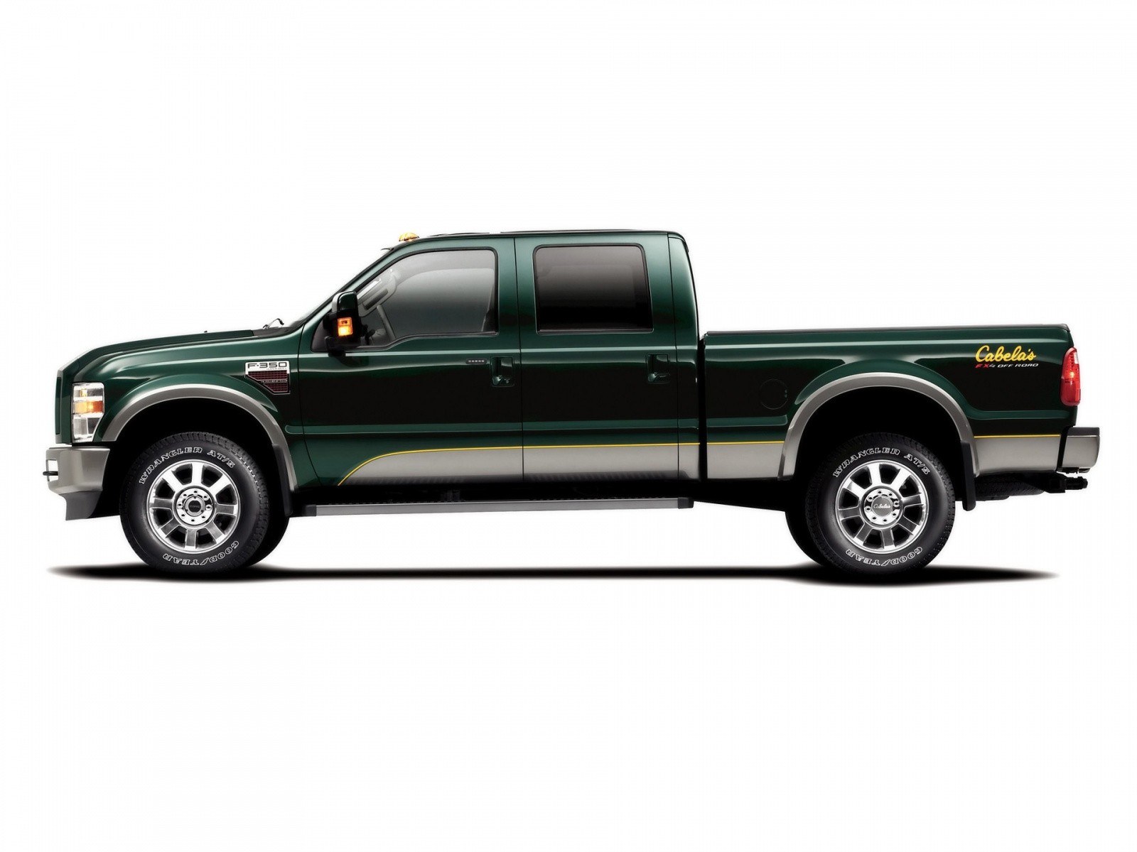 green pickup truck side view