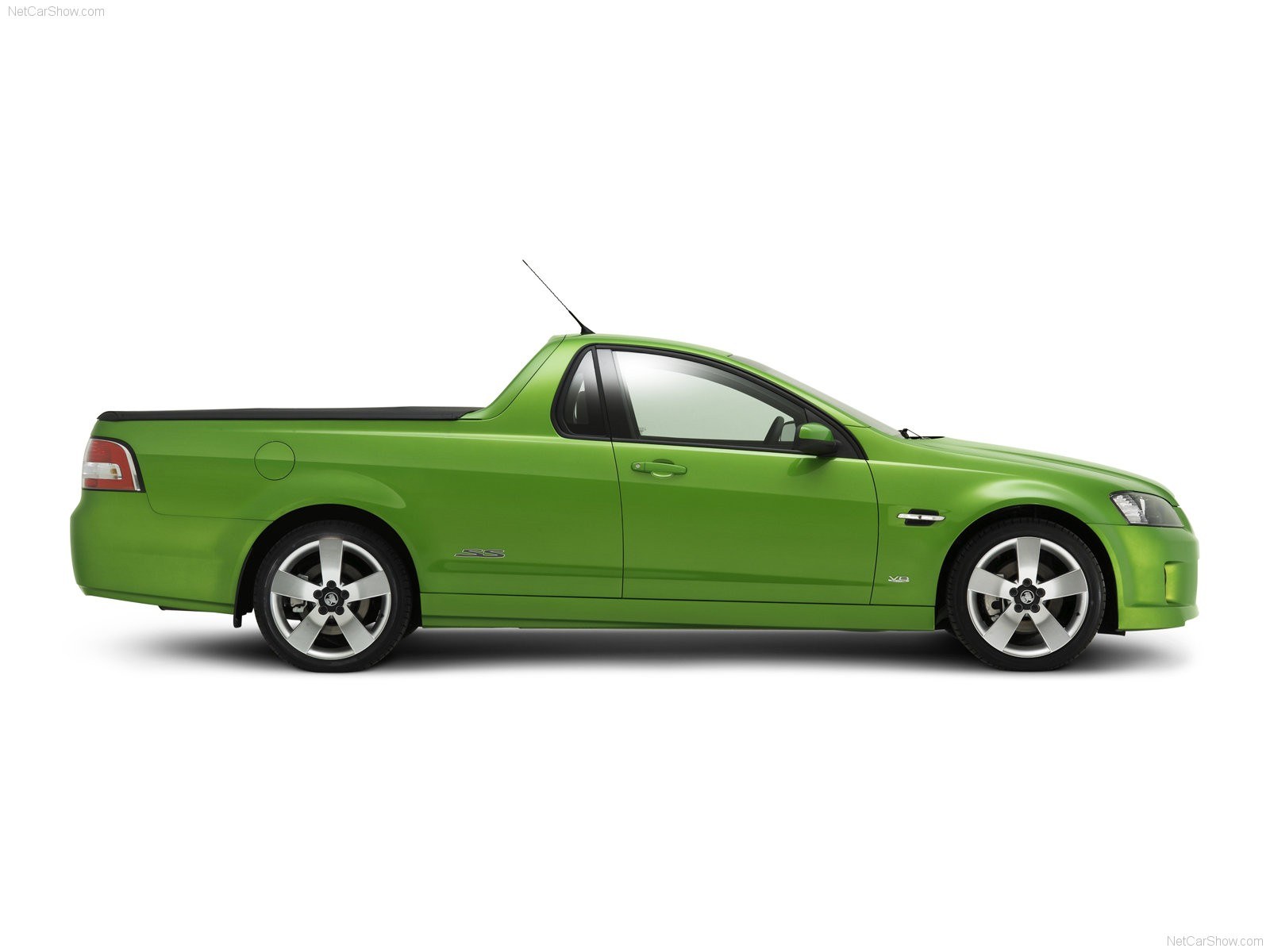green pickup truck side view