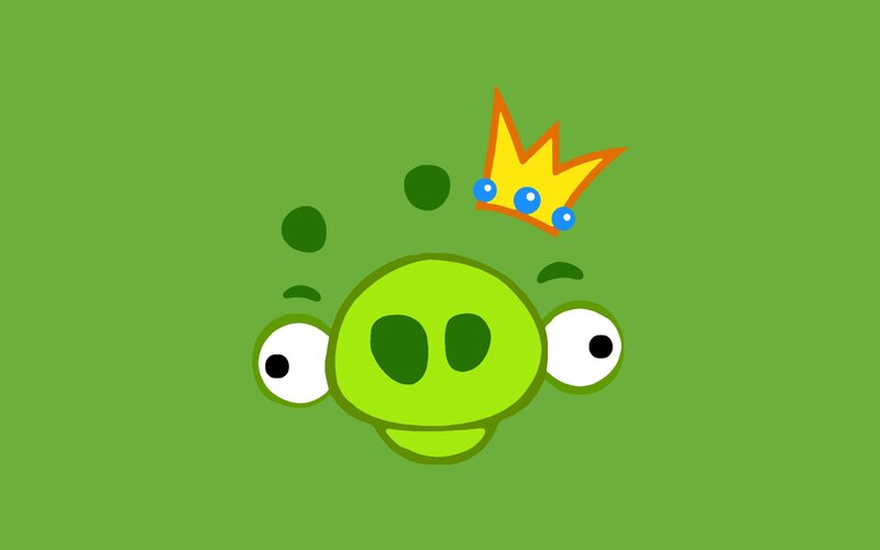 green pig with crown