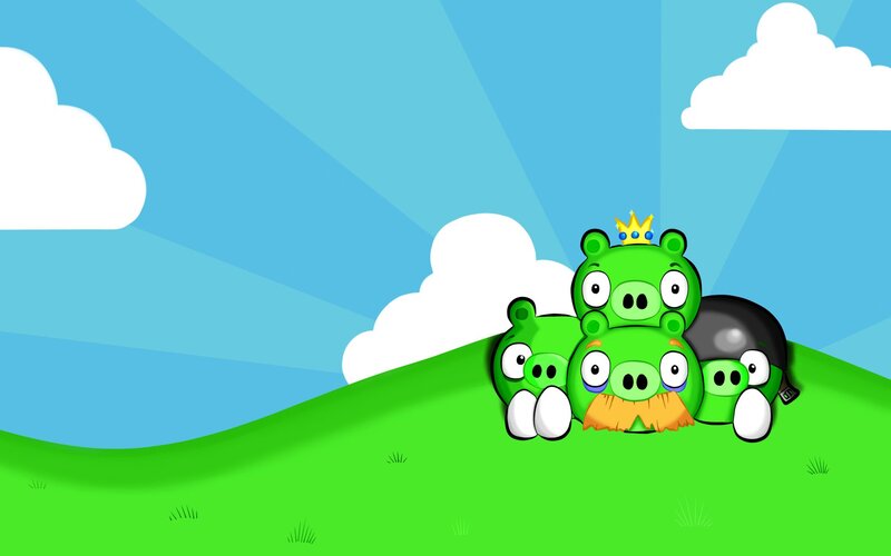 Green Pigs on a Hill