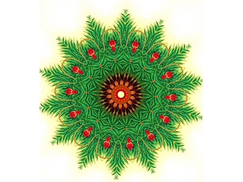 Green Pine Needle Mandala