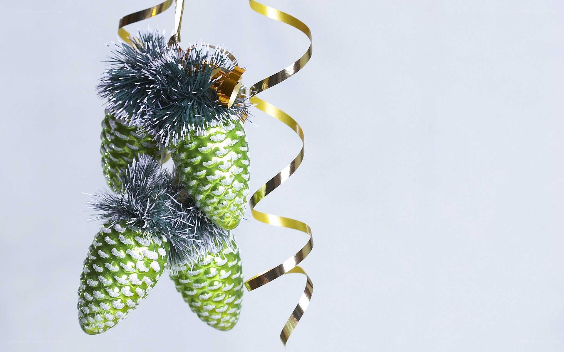 green pinecone ornaments