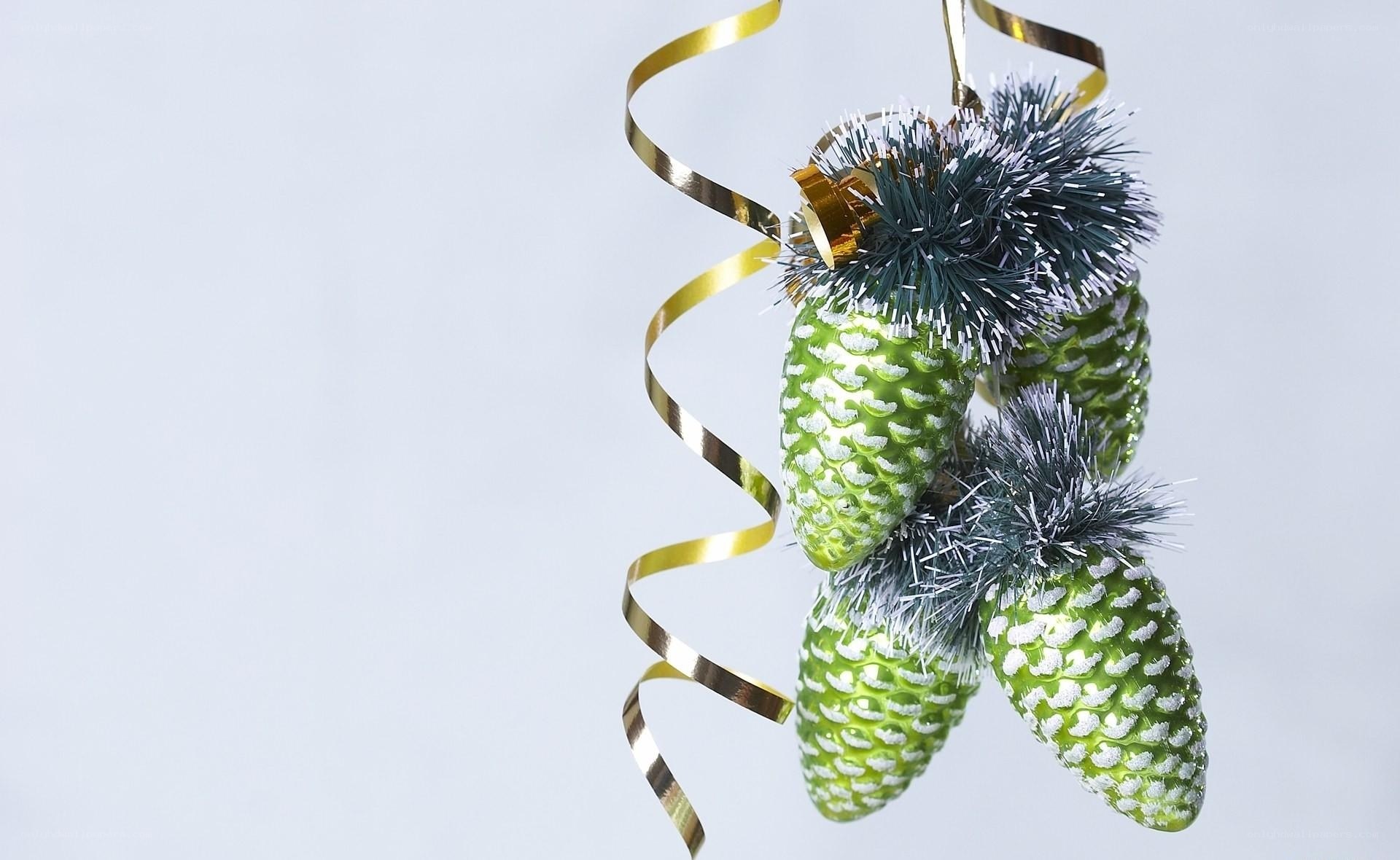 green pinecone ornaments