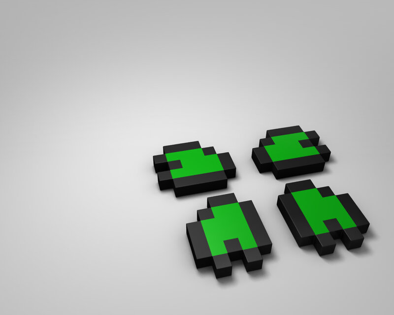 Green Pixel Aliens — Neutral