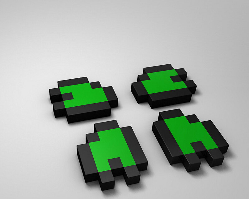 Green Pixel Aliens