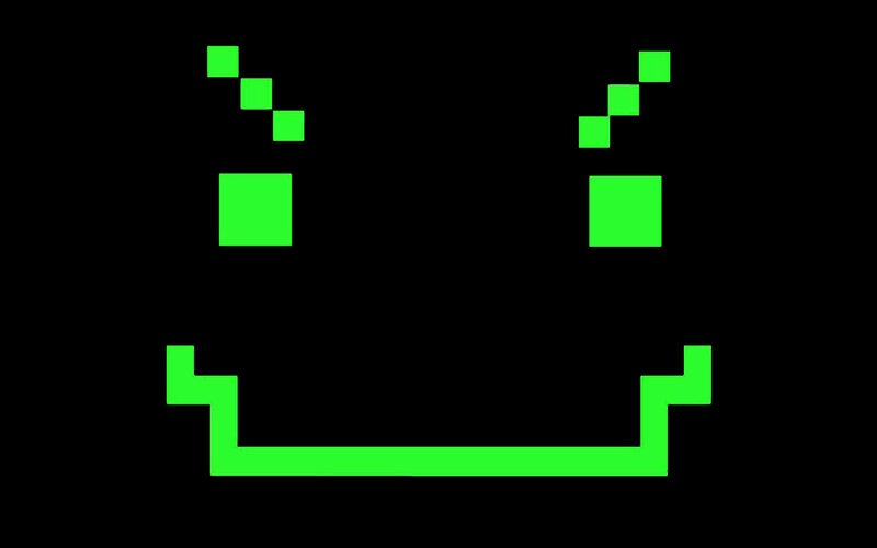 green pixel art face