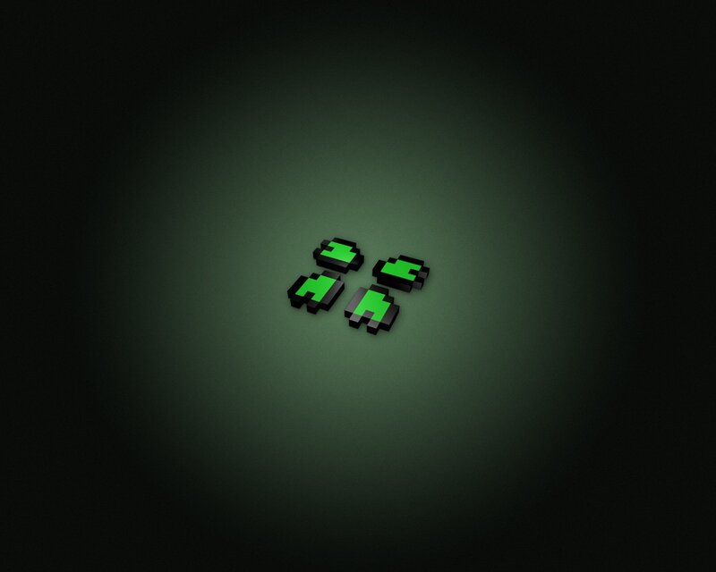 Green Pixel Art Icons — Black