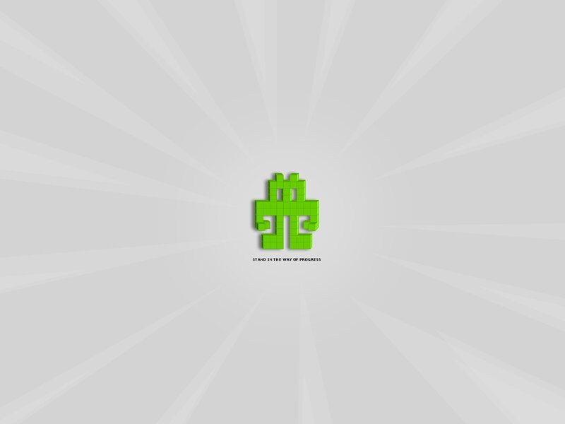 green pixel art logo