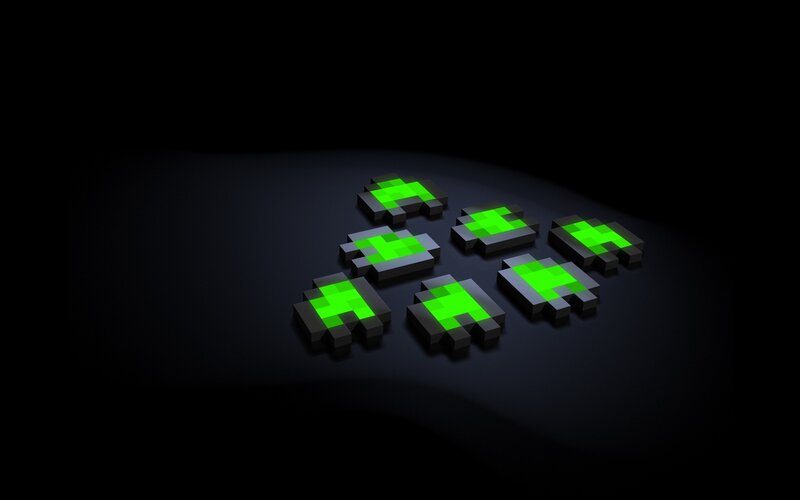 Green Pixel Creatures — Black