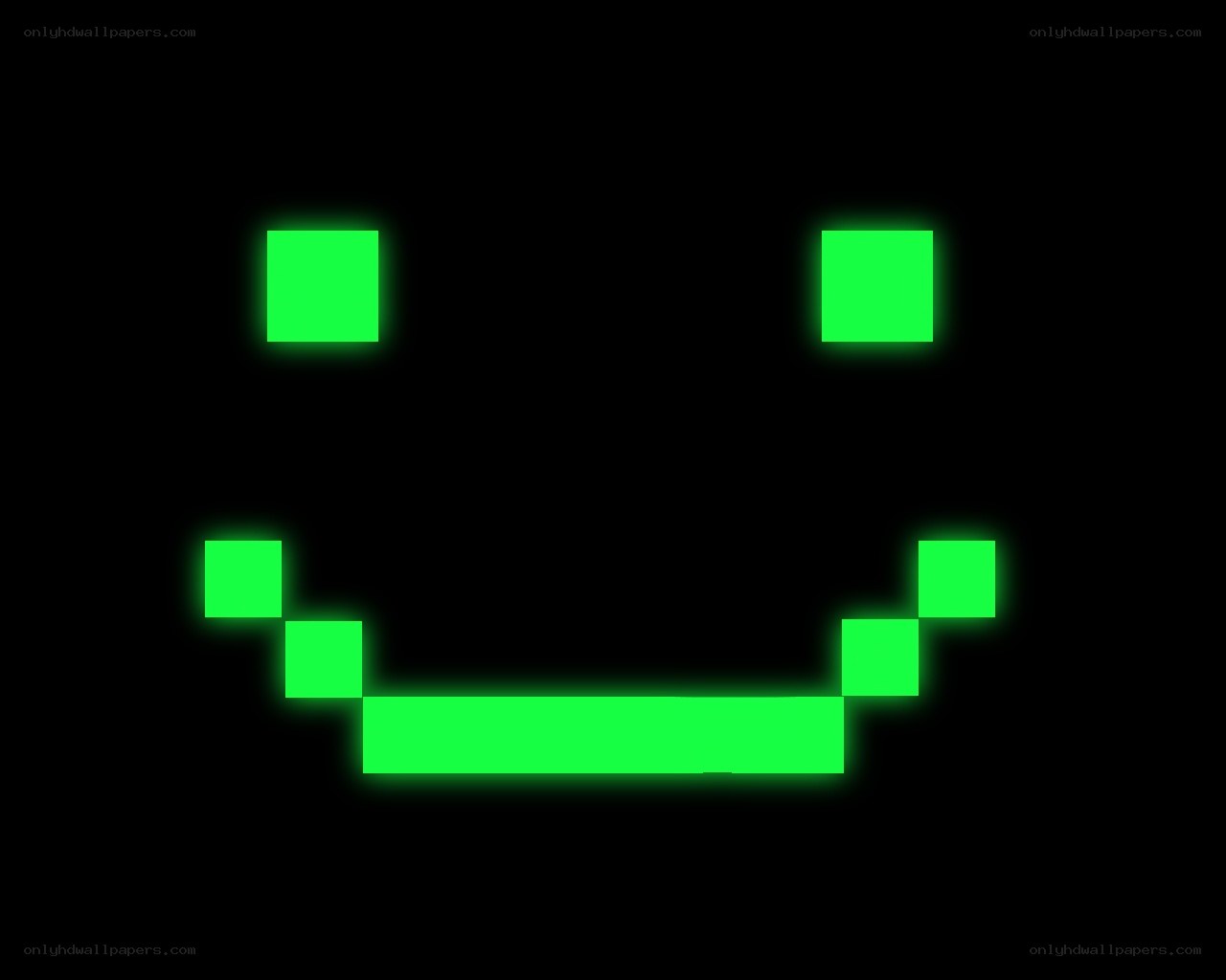 green pixel smiley face