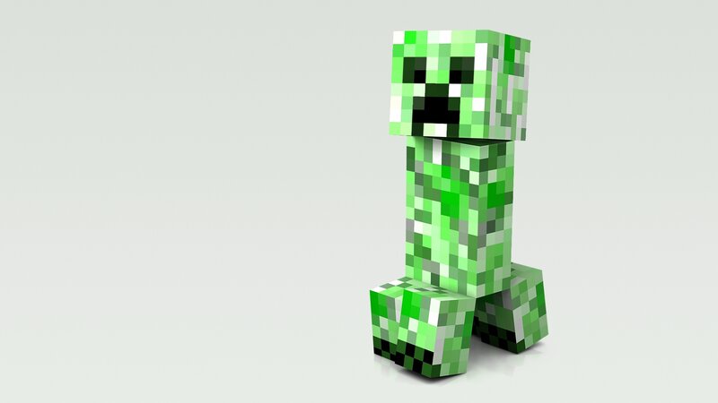 Green pixelated creeper character