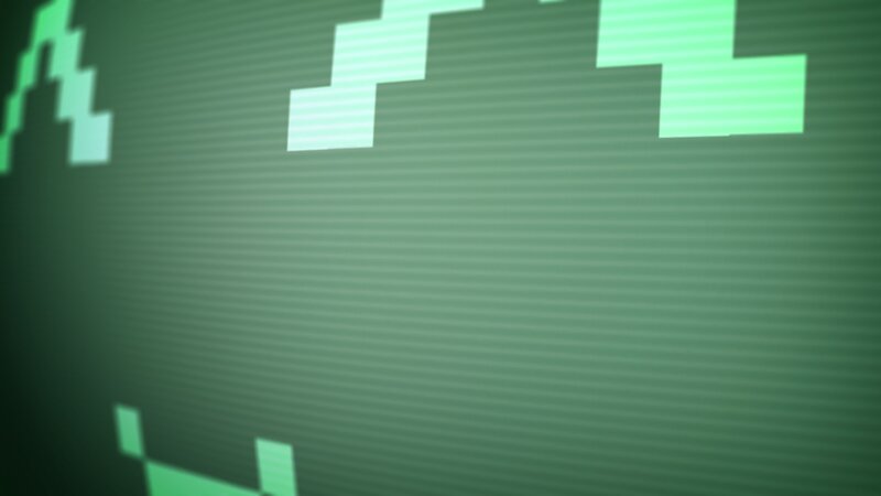 green pixelated graphics