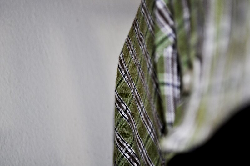 green plaid shirt fabric