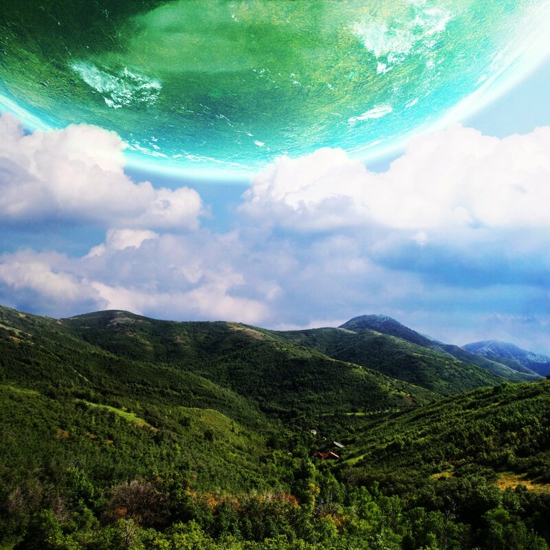 Green Planet Above Mountains
