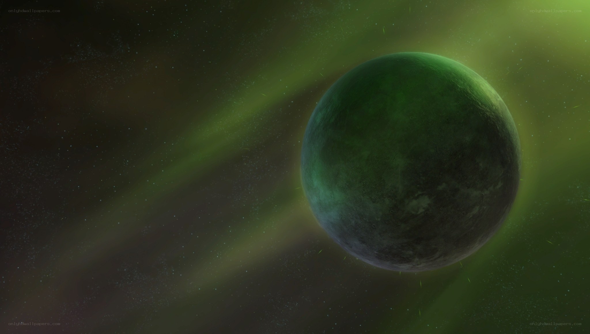 green planet in space