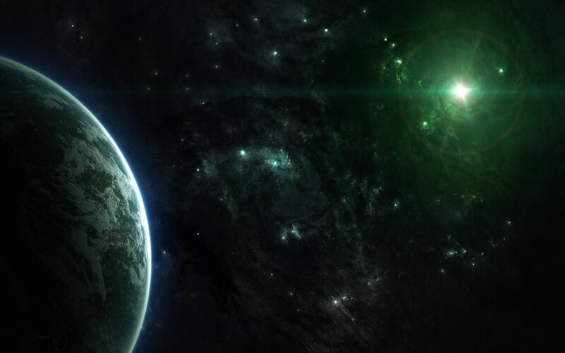 green planet in space