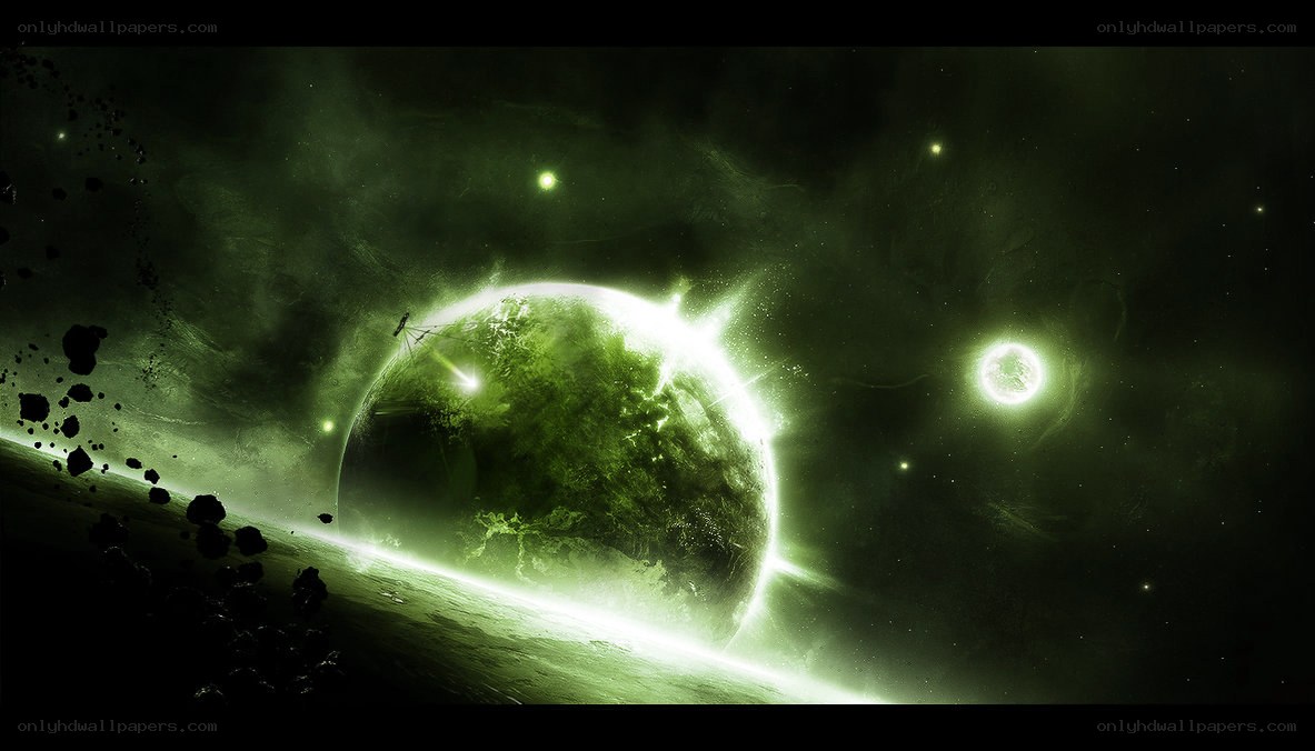 green planet in space