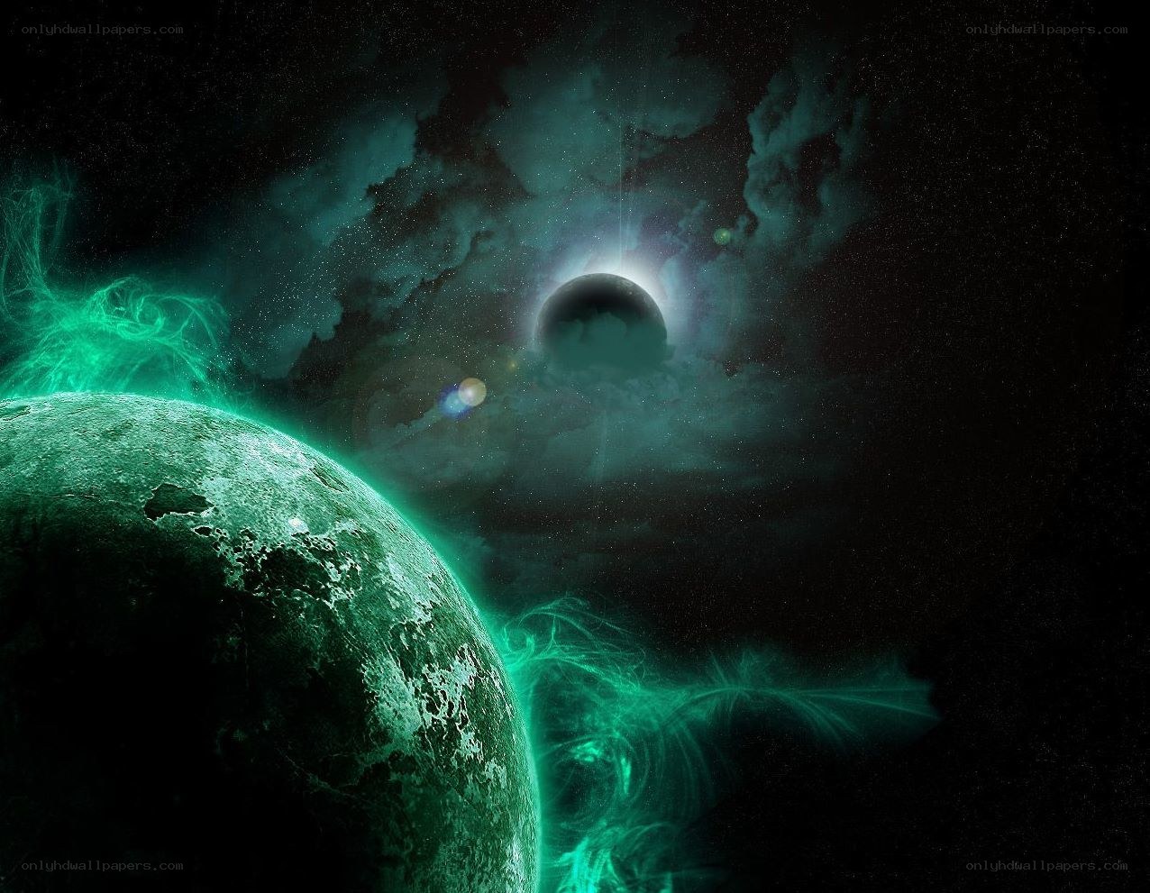 green planet in space